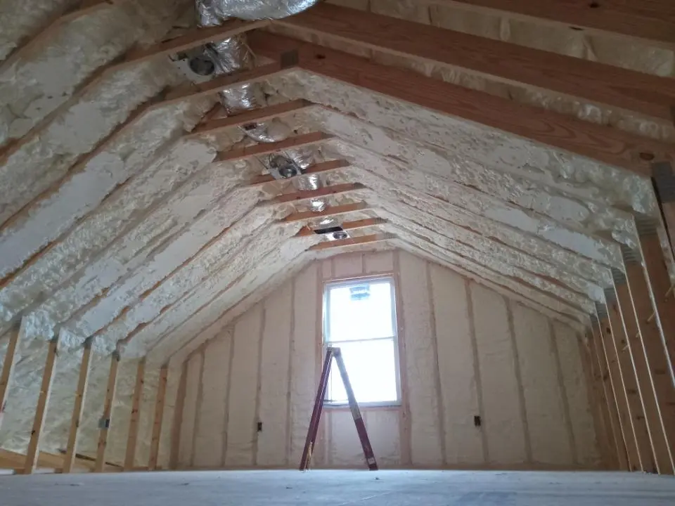 Spray foam roofing application for Crawl Space Insulation project in St. Cloud